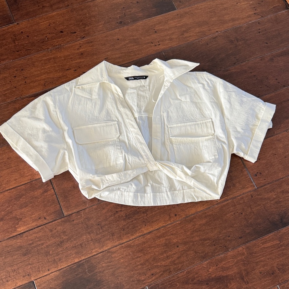 Zara Cream Crop Top